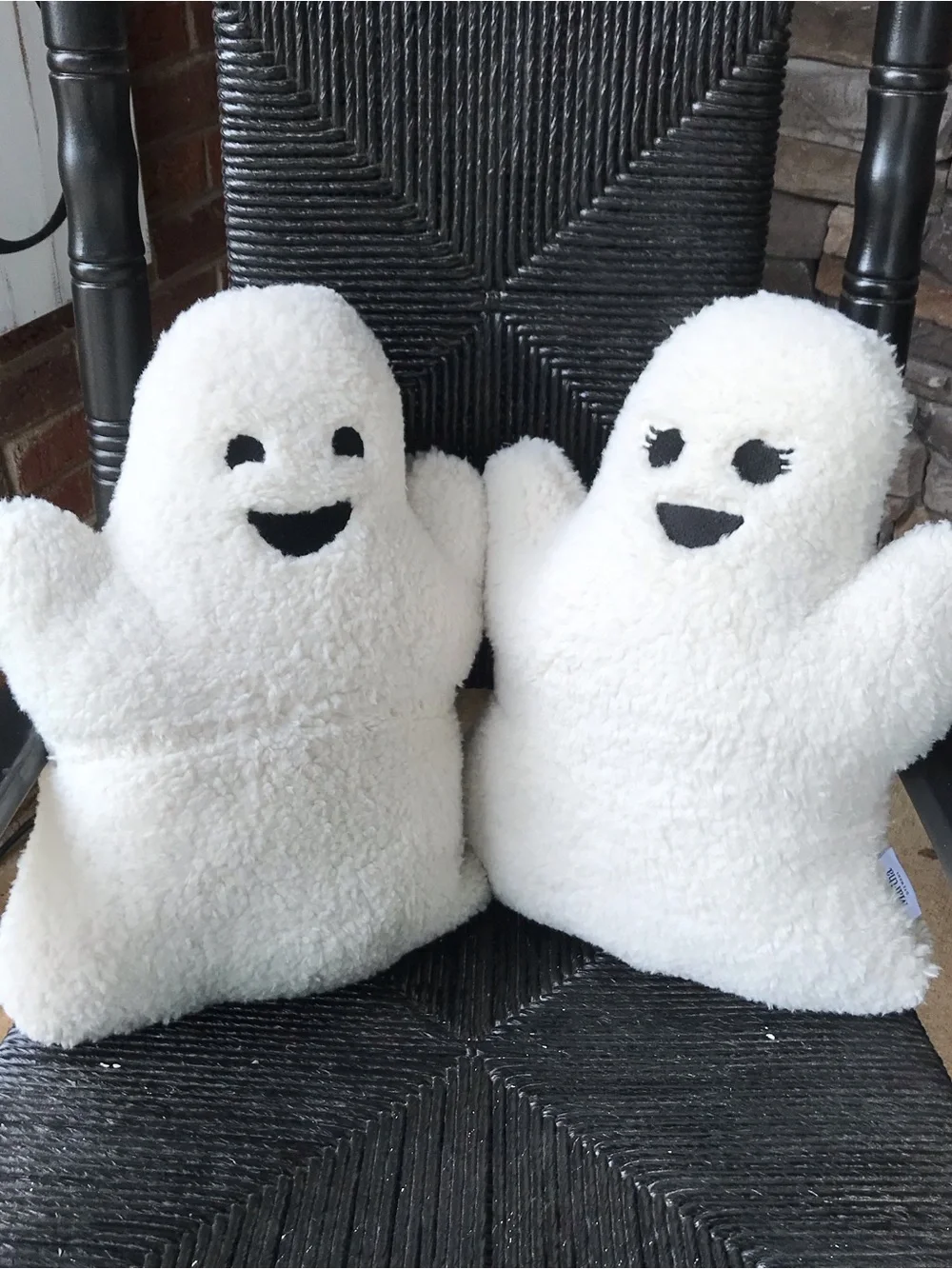 Martha Stewart Mr. and Mrs. Ghost Pillows Halloween 2 Pack Large NEW